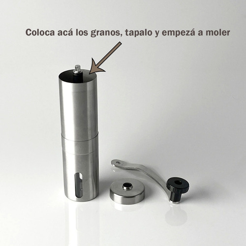 Imagen 3 de 10 de Molinillo Moledor Cafe Triturador Manual Semillas Recipiente