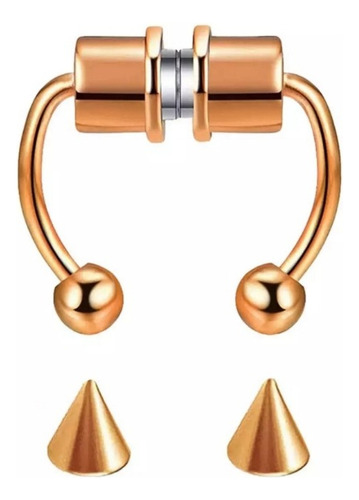 Piercing Falso Septum Nariz Magnético Intercambiable 1 Pz Color Oro Rosa