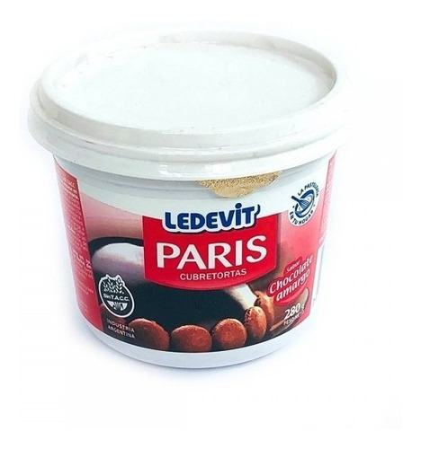 Imagen 1 de 2 de Crema Paris Chocolate 280gr Ledevit Cubre Torta Relleno