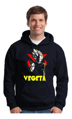 Buzo Canguro Dragon Ball - Vegeta - Hoodie C/ Capucha Unisex