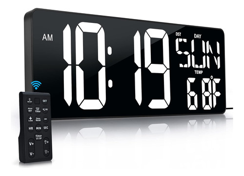 Reloj De Pared Digital Grande Control Remoto 17.2 Led ...