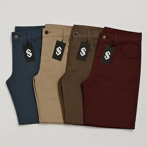 MLB 3611792081 Kit 4 Bermudas Masculina De Sarja Brim 36 Ao 46 Evolution JM