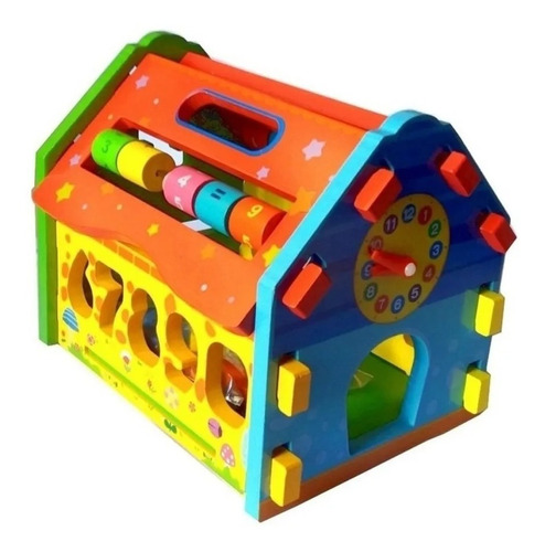 Casa Casita Madera Montessori Pararmar Encastre Cubeta Toys