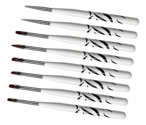 6 X 8pcs Gel Nail Brush Pen Pintura Dibujo Cebra Profesional