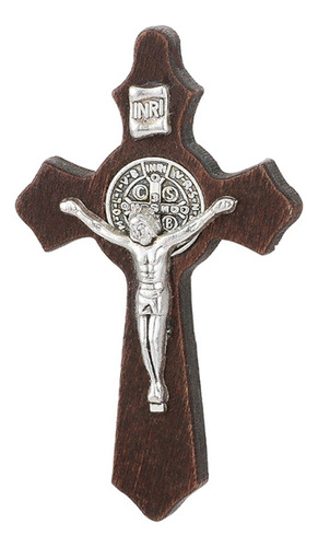 , 10 Colgante Inri Madera Crucifijo Jesús Cruz San Benito