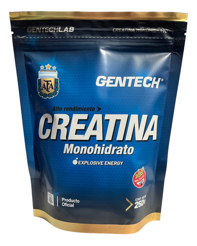 Creatina Monohidrato 250 Gr Gentech Sin Tacc