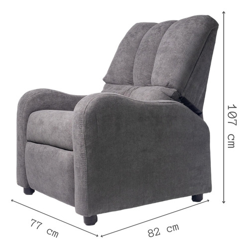 Sillon Reclinable Reposet Moderno Color Gris
