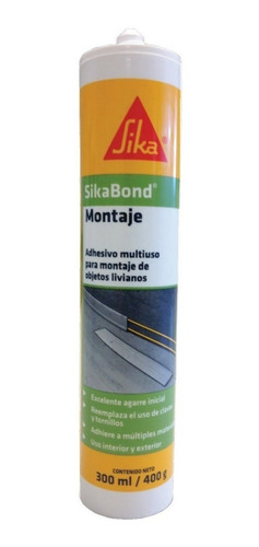 Sellador Adhesivo Acrílico Sikabond Montaje 300ml/400gr Sika