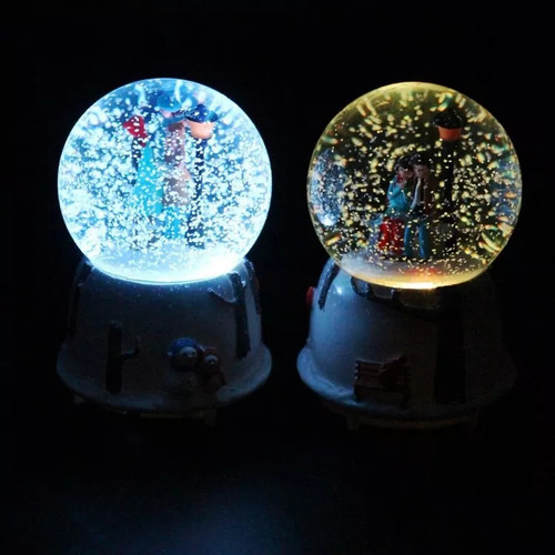 Bola De Cristal Musical En 3d Con Lámpara De 7 Colores Copo
