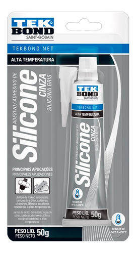 Silicone Alta Tp.cinza Tek 50g Blis