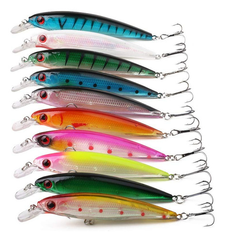 Pack 10 Señuelos O Rapala Para Pesca De Corvina Y Lenguado