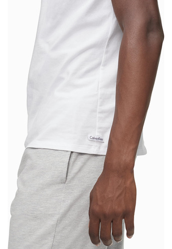 Camiseta Calvin Klein Cotton Stretch, Pacote Com 3 Unidades,