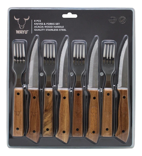 Set Cuchillos Y Tenedores Prm 8 Pcs Wayu