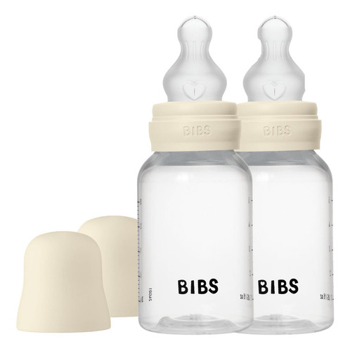 Mamaderas Bibs Silicona 150ml Pack X2 Anticólicos Bpa Free Color Ivory