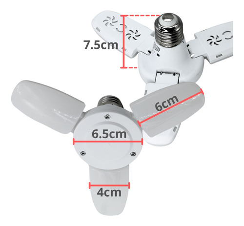 Foco Dirigible Mini Aspas 24w Luz Blanca E27 Direccional