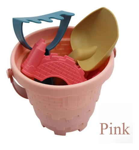 Set Pink Children Para Cavar Arena Con Forma De Castillo, Ju
