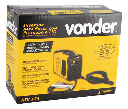 Inversor De Solda Eletrodo Tig 124 Bivolt Compacto Vonder