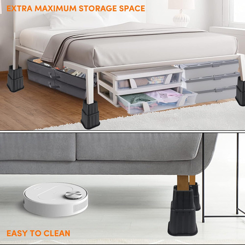 Elevadores De Cama Ajustables De 8 Pulgadas, Resistente...