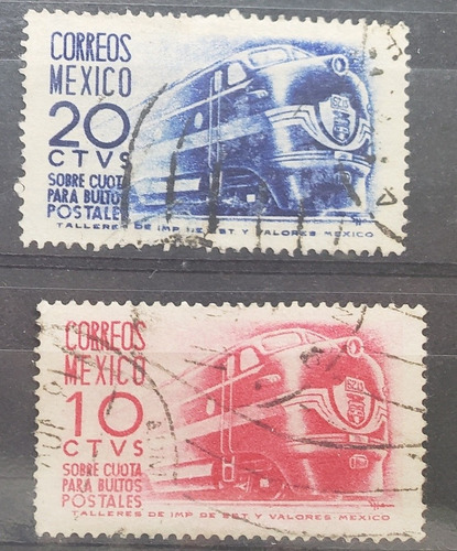 México 1951 - 1954 : Ferrocarril , Bultos Postales Tren Usad