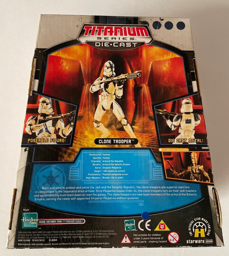 Clone Trooper Star Wars Titanium Series Die Cast Hasbro 2006 (Usado)