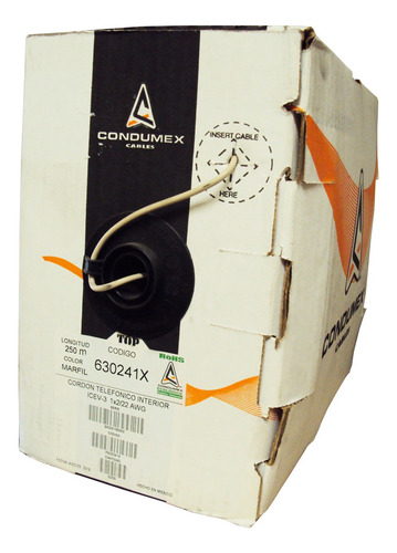 Condumex 630241x Cable Telefonico 2 Hilos 250 Mts Icev-3