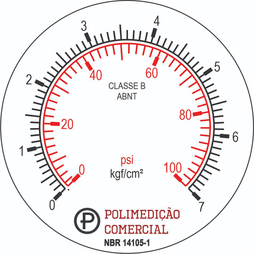 Manômetro Glicerina Caixa Inox 0-7 Kg: 100 Psi R.1/4