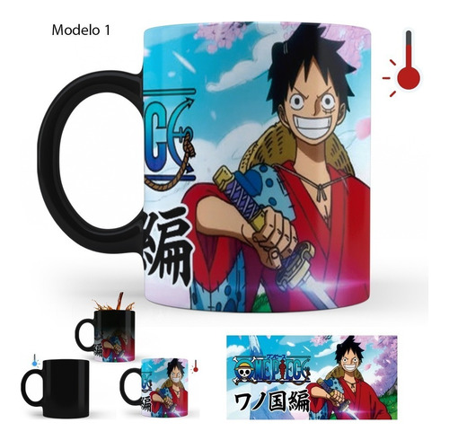 Imagen 2 de 8 de One Piece Luffy Arco De Wano Taza Mágica
