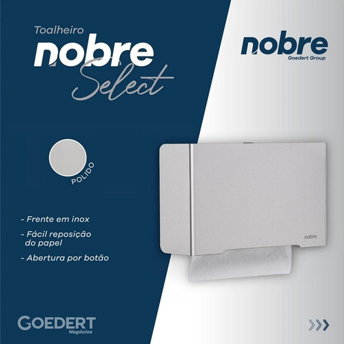 Kit Saboneteira Premium Inox + Toalheiro Inox Escovado Nobre Select