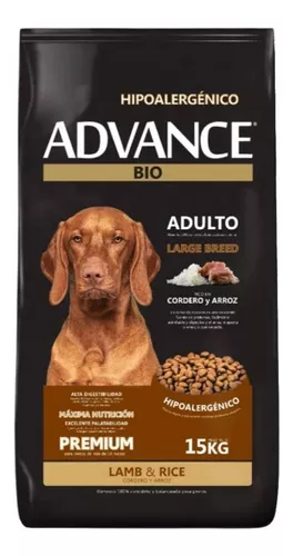 Alimento Advance Bio Premium Hipoalergénico para perro adulto de raza  grande sabor cordero y arroz en bolsa de 15 kg