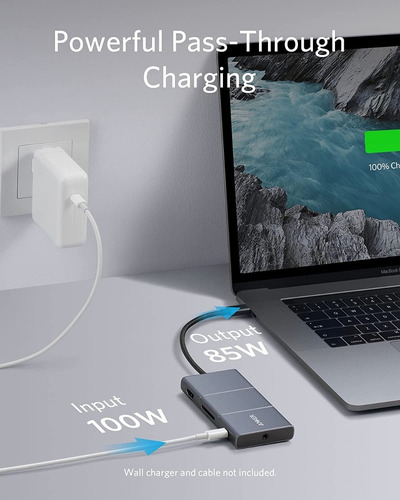 Imagen 6 de 7 de Hub Usb-c - Anker - 2 Port Usb 3.0 - Hdmi 4k 60hz - Sd - Pd