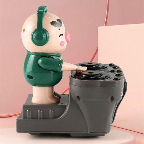 Brinquedo De Porco Dançando Com Música De Dj Com Luz Colorid