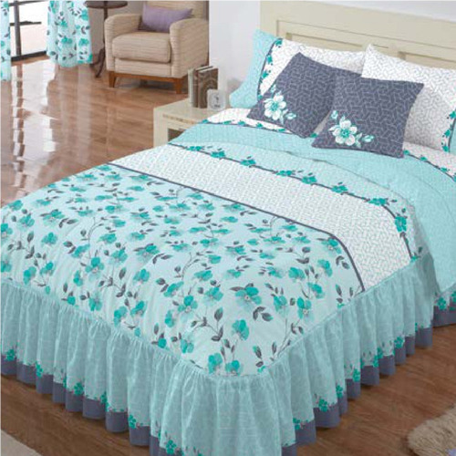 Colcha Dakota Cielo Matrimonial C/2 Cojines Edrecolcha Azul