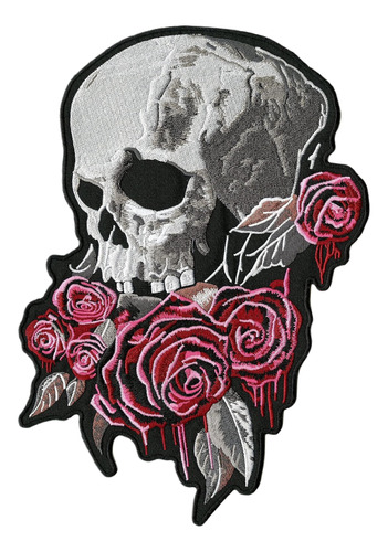 Parche De Calavera De Rosas Sangrantes 11 | Esqueleto Realis