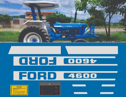 Decalque Faixa Adesiva Trator Ford 4600