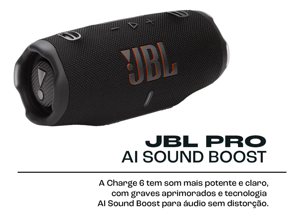 Caixa De Som Jbl Charge 6 Bluetooth Preto Original · foto 2
