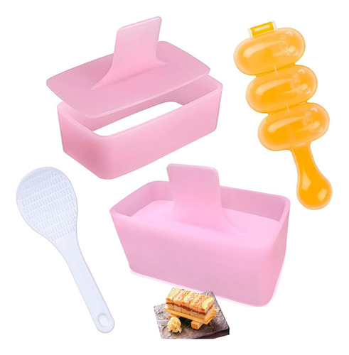 Molde Sushi Sin Bpa Musubi Y Onigiri Kit Rosa