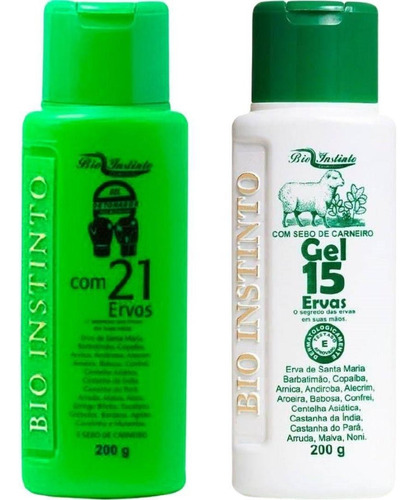  Kit Gel Detonador Com 21 Ervas Gel 15 Ervas Sebo De Carneiro