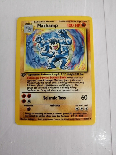 Machamp Holográfica Primera Edición Carta Pokémon