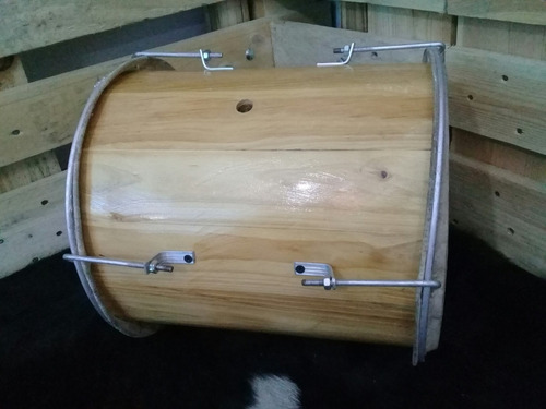 Tambor De Percusión Doble Cuero Modelo Golperas En Pino