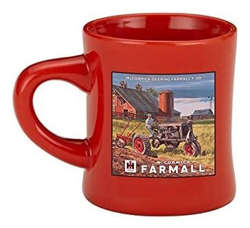 Mccormick Deering Farmall F-20 Taza Roja Con Tractor