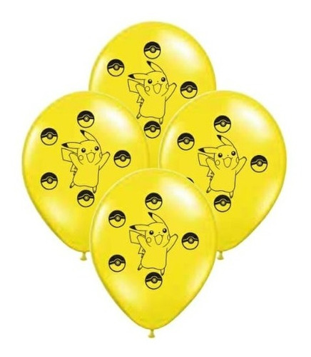 Globos Pikachu 12 Pulgadas X 10 Unid Chirimbolos 