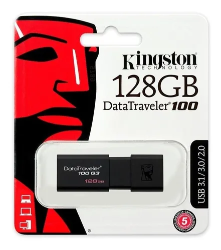 Memoria USB Kingston DataTraveler 100 G3 DT100G3 128GB 3.0 negro