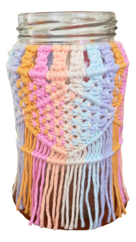 Frasco Con Funda Tejida Macrame 