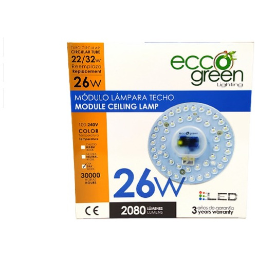 Módulo Led 26w Lámpara Techo Circular Ecco Green 255130