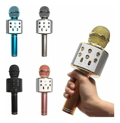 Microfono Karaoke Bluetooth Con Parlante Inalambrico Usb Sd 