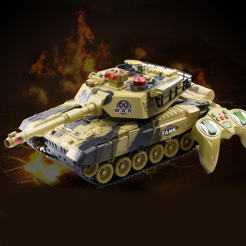 13 Rc Tanque De Modelo De Coche Con Luz De Sonido Marrón