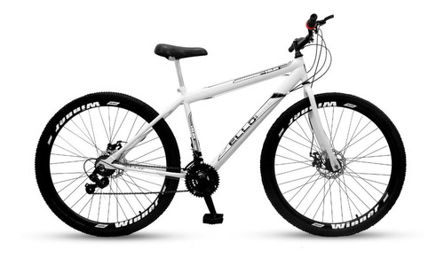 Mountain bike Ello Bike Velox aro 29 21v freios de disco mecânico câmbios Ltx cor branco/preto