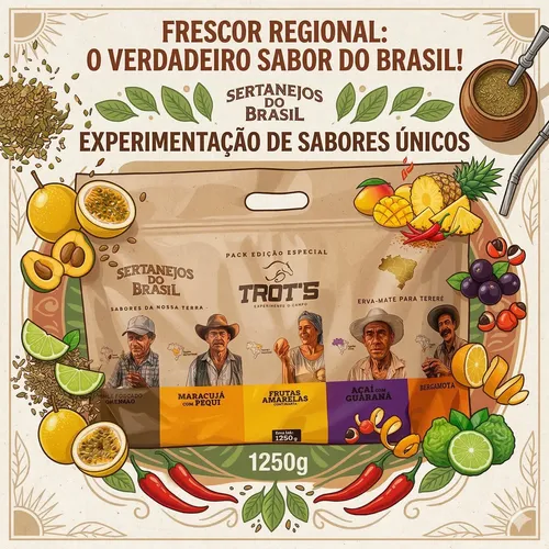 Erva Mate Tereré Trot's Pack Sertanejos 1,25kg 5 Sabores