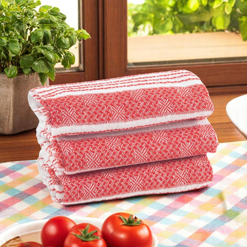 Servilletas De Tela Axcento 3 Pack Rectangulares 70x60 Cm Rojo