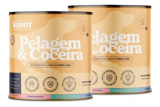 Kit 2x Pelagem & Coceira Suplemento Para Cão Buddy Nutrition